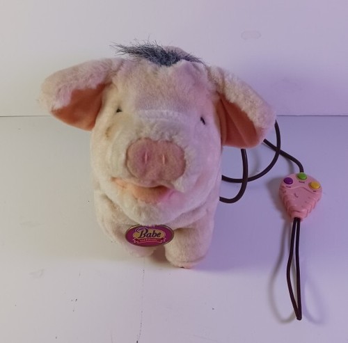 Vintage Animatronic Remote Controlled BABE The Pig 12" Talking Toy Read Descrp - Picture 3 of 12