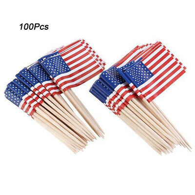 Dinner American Flag Picks Cupcake Flags 2 Boxes Of 50 100 Free Shipping!