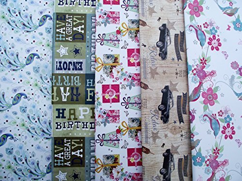 10 Sheets Of Male, Female Wrapping Paper Butterfly, Birds, Presents, Flowers, 10 Sheets Of Male, Female Wrapping Paper Butterfly, Birds, Presents, Flowers,