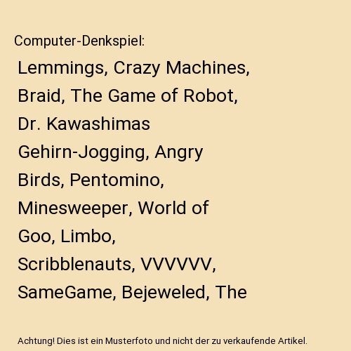 Computer-Denkspiel: Lemmings, Crazy Machines, Braid, The Game of Robot, Dr. Kawa - Afbeelding 1 van 1