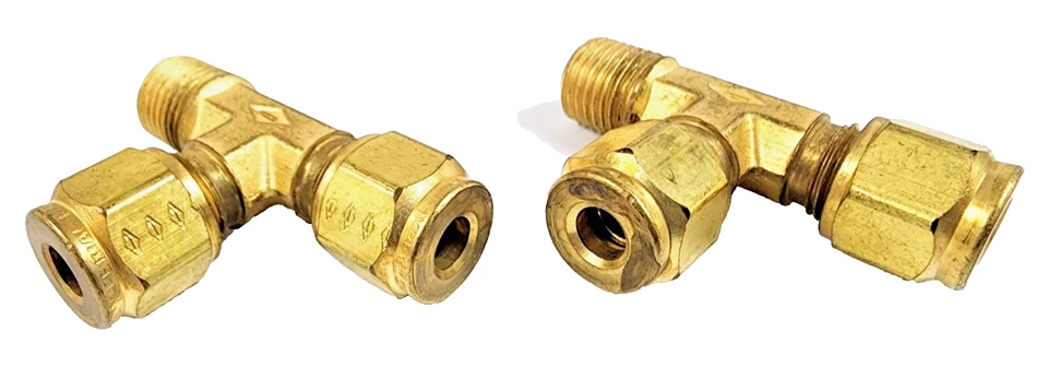 IMPERIAL BRASS MALE RUN TEES 1/4" MNPT TO 1/4" COMPRESSION (LOT OF 2) - Image 3 of 4