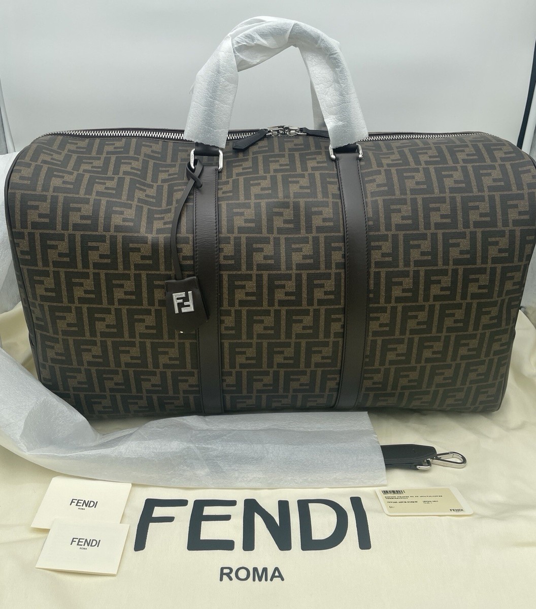 FENDI FFロゴボストンバッグ FENDI LARGE FF DUFFLE WEEKENDER TRAVEL TOTE LUGGAGE BOSTON BAG
