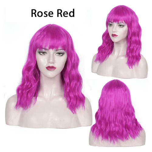 Short Curly Hair Bobs Wigs With Bangs Synthetic Wig For Women Cosplay Partys - Picture 13 of 23
