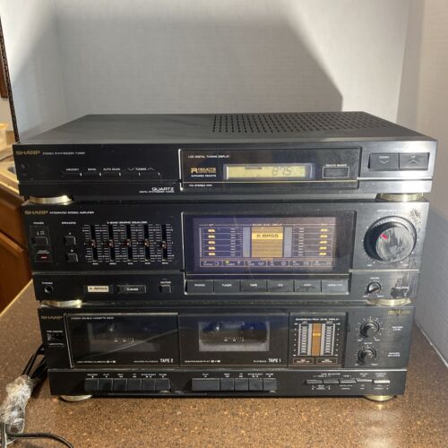 SHARP SC6900 (BK) Sintonizzatore Sintetizzatore STEREO, Doppia Cassetta, Ricevitore AM/FM Funziona - Foto 2 di 6