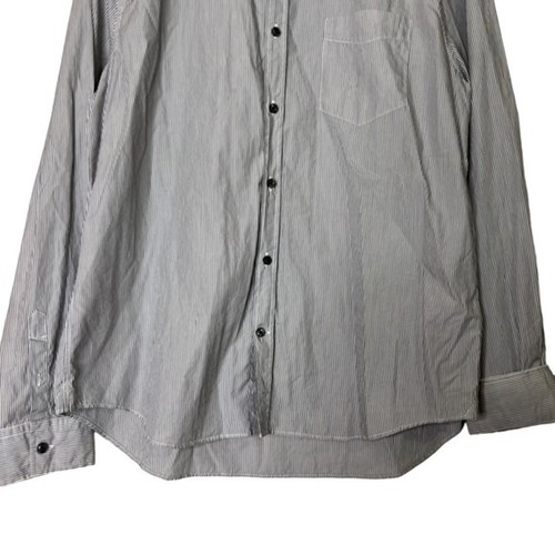 Mens Vince Striped Button Down Cotton Shirt - Picture 3 of 7