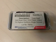 New Phenomenex Gold Plated Seal Easy Seals Inlet Agilent HP GC AG0-8619