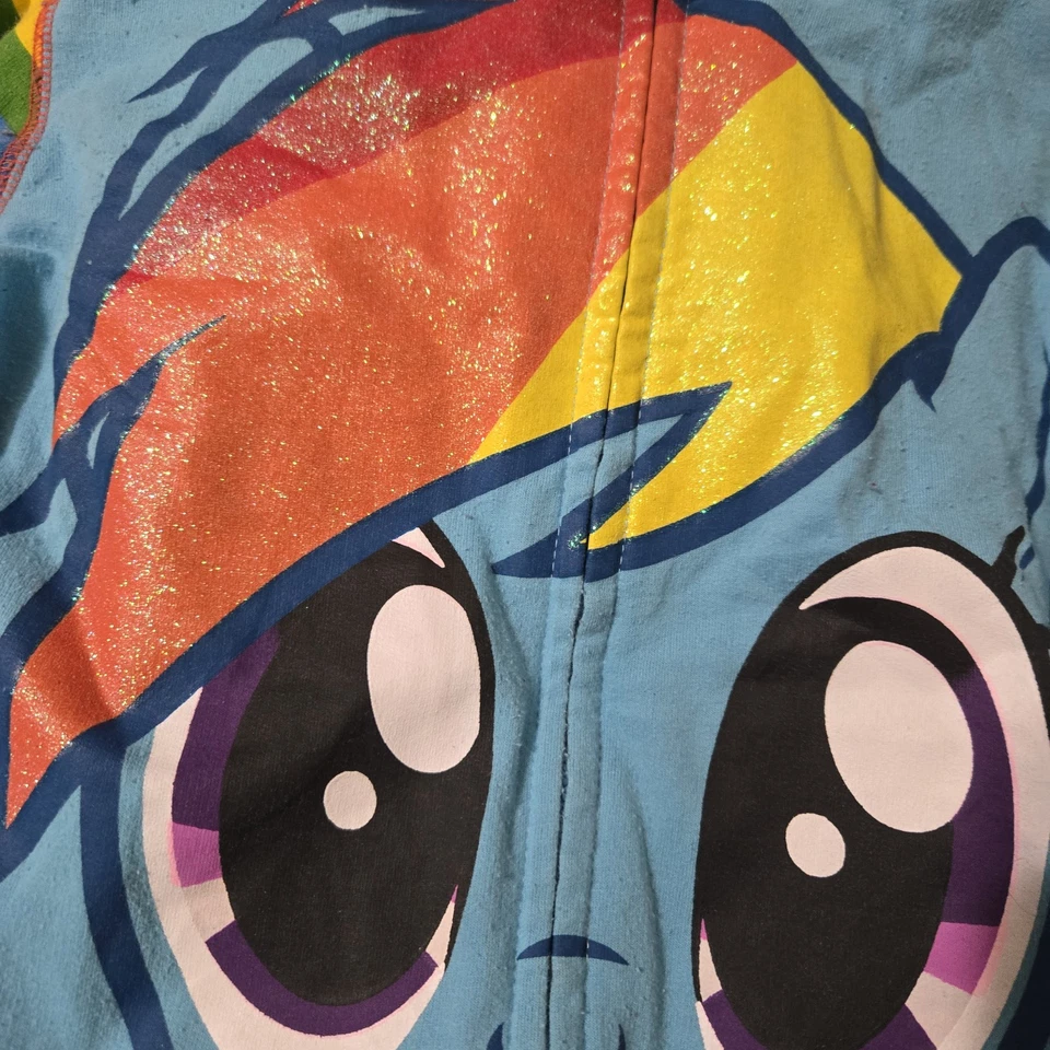 My Little Pony Rainbow Dash Hoodie Jacket  Girls 10/12 Mohawk Wings  Magical - Image 2 of 4