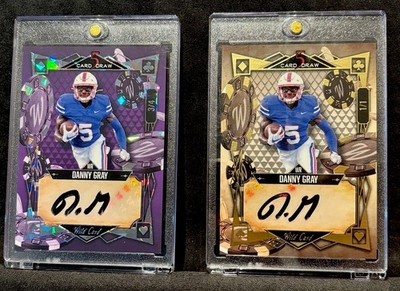 2022 Wild Card  Danny Gray  GOLD 1/1 RC Auto + Purp 3/4 Bonus Auto - Eagles