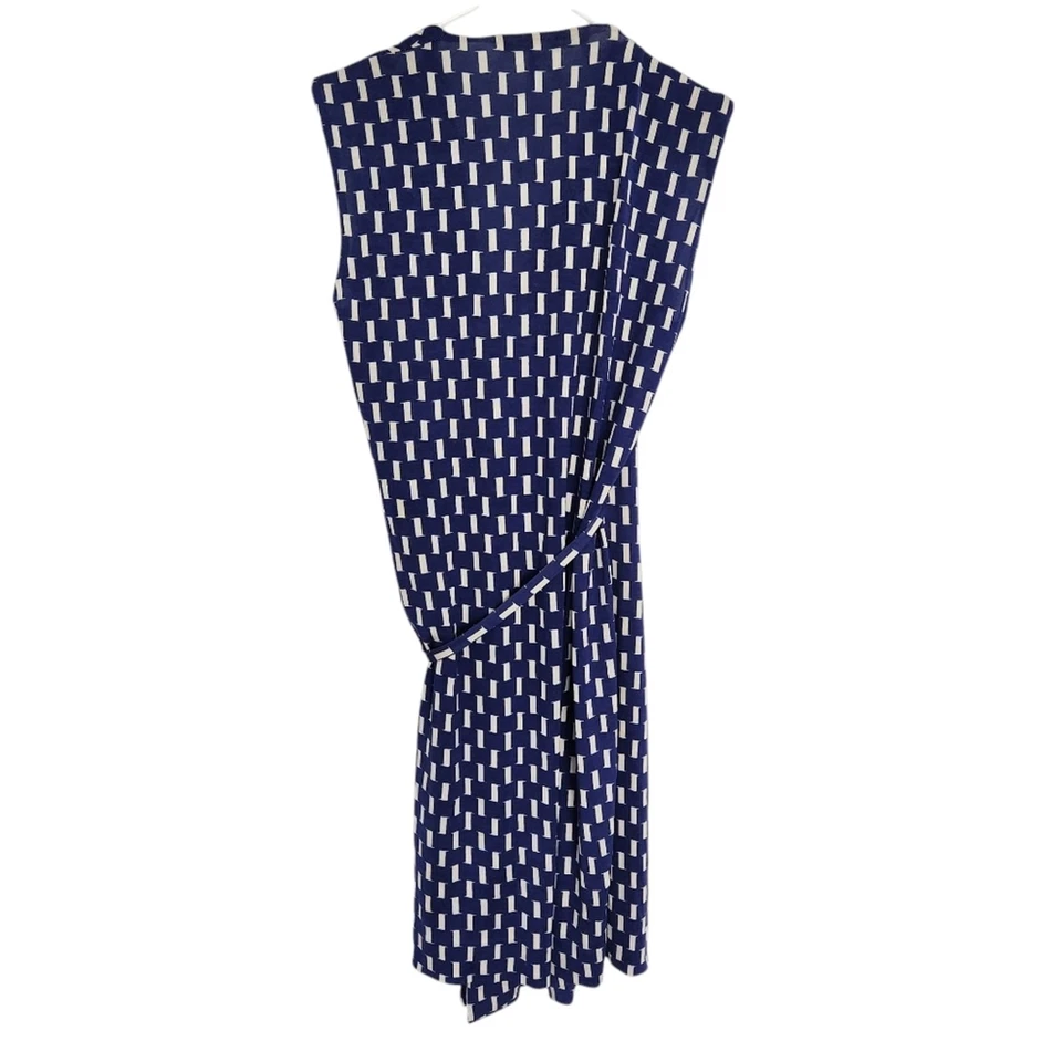 Vestido envolvente de seda Callista estampado Diane Von Furstenberg 4 azul y blanco cóctel Foto 3 de 4