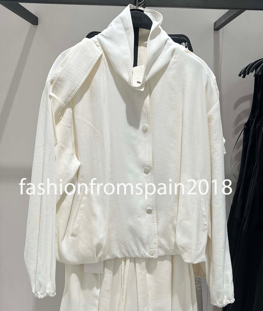 美品　ZARA WOMAN 白ジャケット S/ ZARA ホワイト ジャケット ブレザー長袖 レディース タグ オフィス