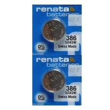 386 SR43W Batteries - 1.55V Silver Oxide 386 Watch Battery 2 Count 
