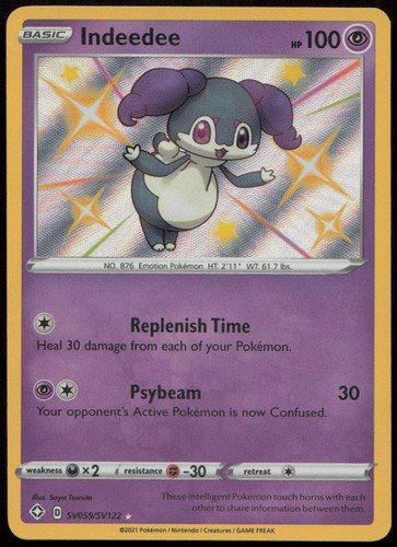Indeedee SV059/SV122 NM Shining Fates Shiny Vault Shiny Rare Holo Pokemon