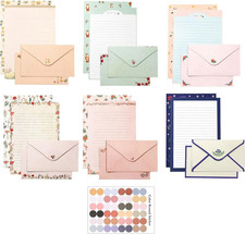 55 Pcs Stationery Paper Envelopes Set Includes 36 Lined Writing Stationery Paper