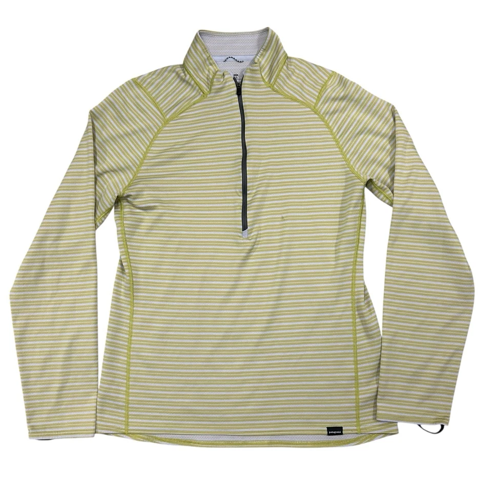 Пуловер мужской Patagonia Capilene 3 средний вес 1/4 на молнии средний желтый в полоску - Изображение 2 из 4