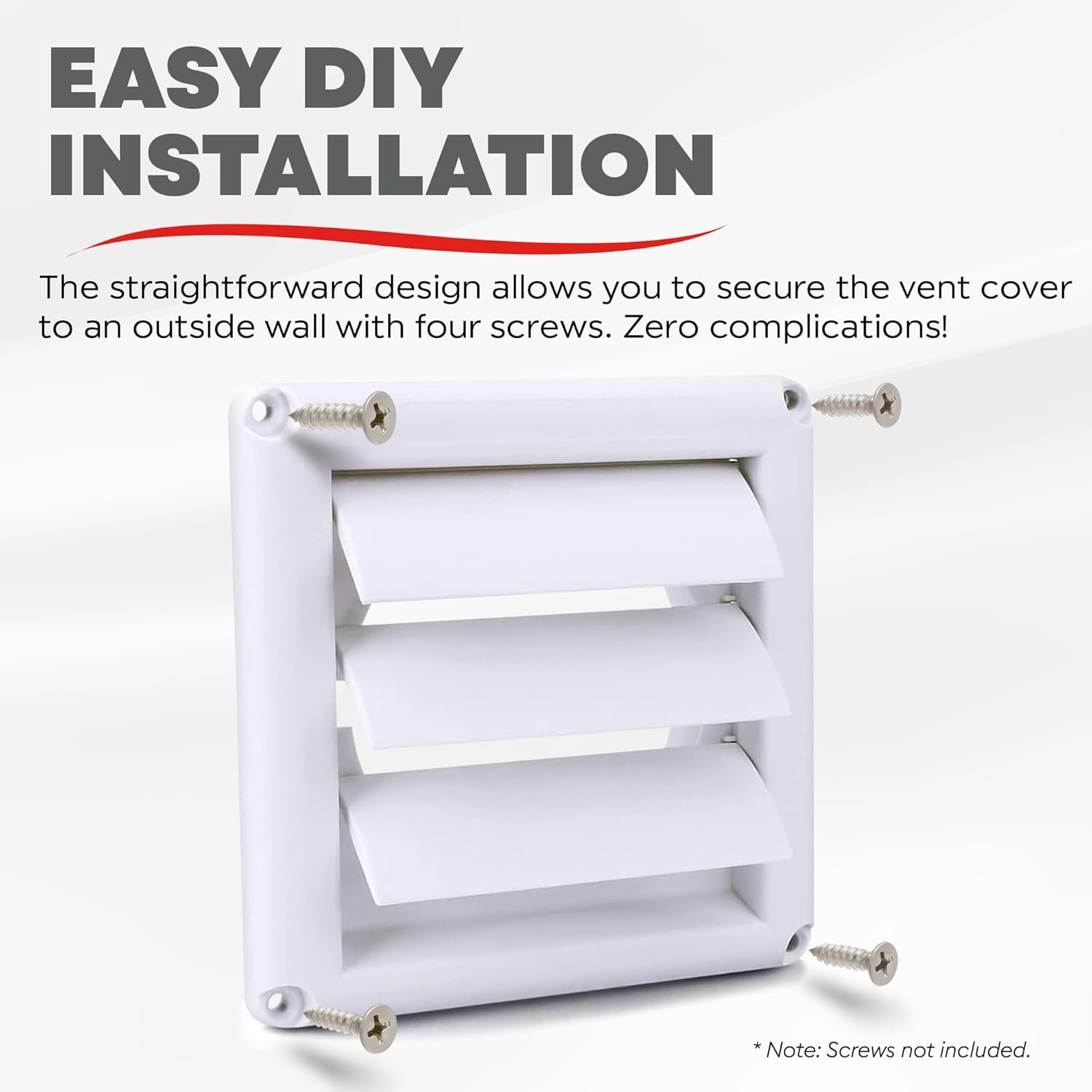 Supurr-Vent Louvered Weather-Resistant Outdoor Plastic Dryer Vent Cover for 4 In