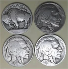 4 Buffalo /Indian Head Nickels - (1913P Type 1, 1929S, 1936P, & 1937P)