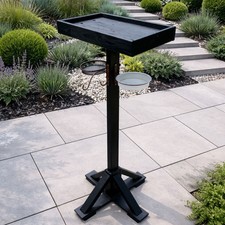 Wooden Black Bird Table Feeder Large Feeding Tray Feeding Station Heavy Duty