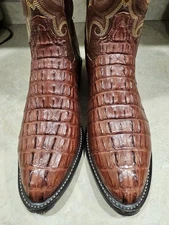 Mens 95 D Tony Lama Brown Genuine CAIMAN Head Cut Western Cowboy Boots G2U