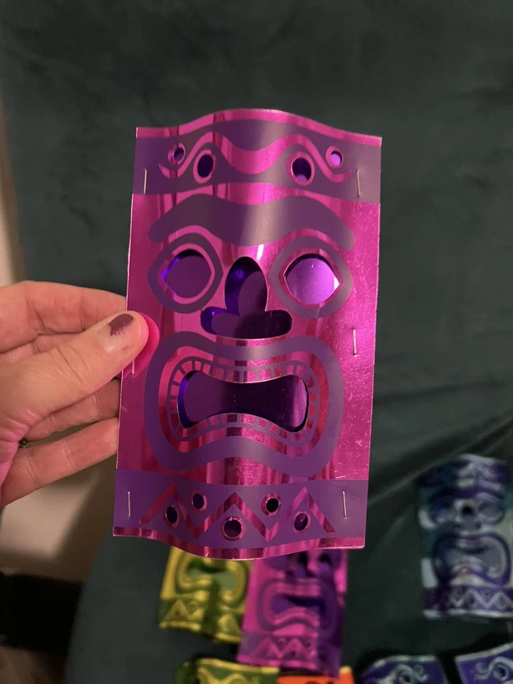 Set Of 8 Foil Tiki Lantern Decorations 6” - Image 4 of 4