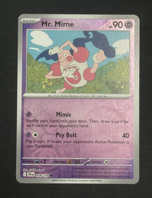 Mr. Mime 058/159 Journey Together Reverse Holo Common Basic Psychic 90 HP EN