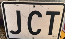 Street Traffic Road Highway Sign JUNCTION White JCT  20” X 15” Vtg