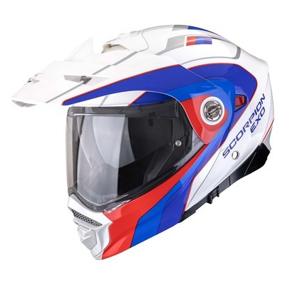 Scorpion EXO ADX-2 Modularer Enduro Helm KAMPS Weiß Blau ECE 22.06