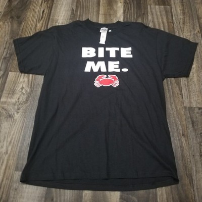 Vintage Joe s Crab Shack Black T-Shirt Large ''Bite Me'' Restaurant Tee