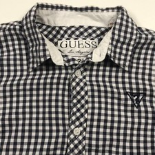 GUESS Blue White Checkered Shirt Youth Large