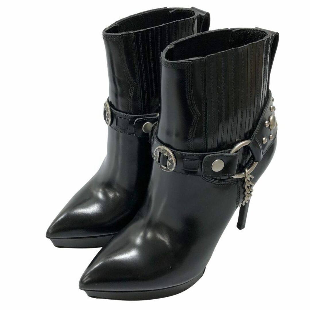 Stivali corti Saint Laurent Paris Sanciago Ring Boots neri donna taglia usati STOC 0
