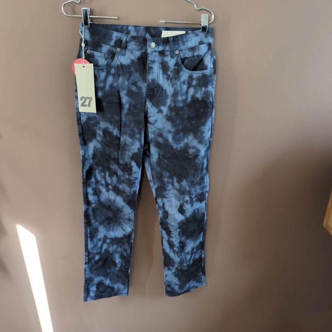 Sass & Bide Jeans Womens 27 Blue Past Icon Skinny Tie Dye Denim Pants Print