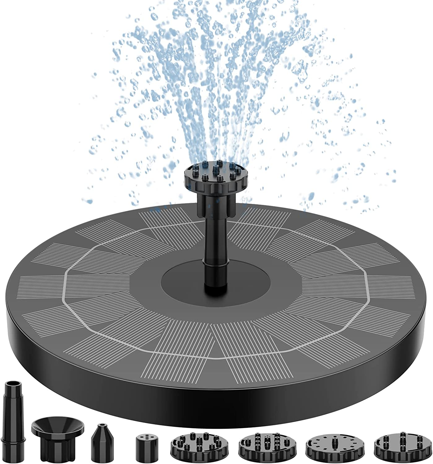 2.5W Outdoor Floating Solar Fountain, Solar Pond Pump and 6 Nozzles, Solar Water