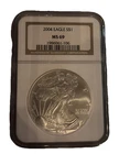2004 $1 American Silver Eagle NGC MS69 Brown Label