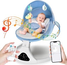 6-20lbs , Smart Bluetooth Baby Swing with Remote Control - 5 Speed Gentle S