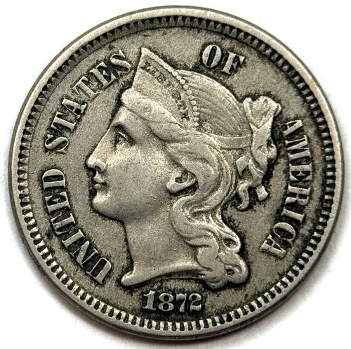 1872-P Three Cent Nickel — photo from the most recent tracked eBay sale