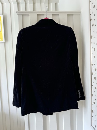 NUEVO Abrigo Blazer Chaqueta Zara Doble Pecho Terciopelo Negro Talla Pequeña £69.99 Nuevo con Etiquetas - Imagen 9 de 15