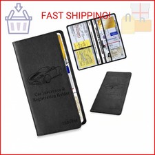 Leather Car Registration and Insurance Card Holder, Car Document Holder for Card