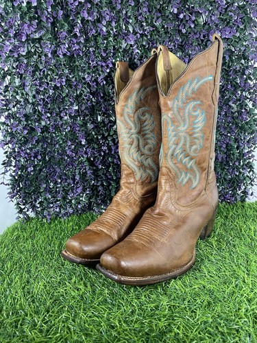 Nocona Boots Bluebonnet Women's Sz 8.5 B Western Cowboy Cowgirl Blue Stitch 5009