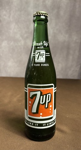 7UP Soda Pop Bottle 12 oz Seven-Up “You Like It…” Denver ~4/20~ 1953 Capped Full - Picture 1 of 10