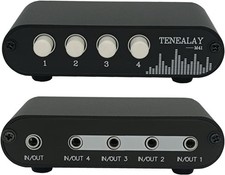 4 in 1 out / 1 in 4 out AUX 3.5mm Stereo Audio input Signal Source Switcher, 4-W