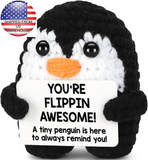 Mini Positive Crochet Penguin Birthday Gifts for Women, FREE SHIPPING