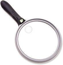 Carson LED Lighted Oversized Handheld Magnifier, 1.5x Power, 5in, Black: SV-55GL