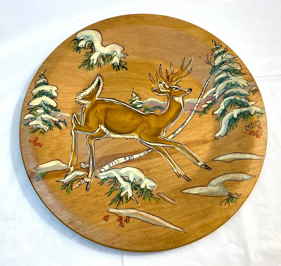 "2 placas de imagen de ciervo de madera hueca Rochester de 9"" vida silvestre Birchland Miller" Foto 4 de 4