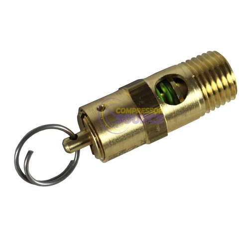 125 PSI Air Compressor Safety Relief Pop Off Valve Solid Brass 1/4" Male NPT USA - Picture 5 of 8