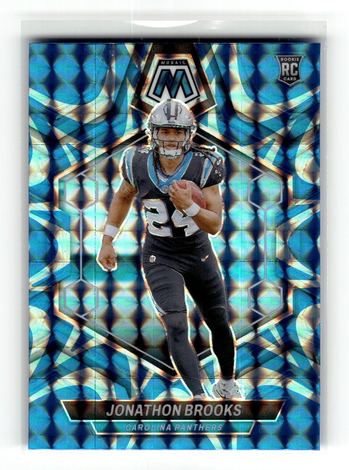Jonathon Brooks 2024 Panini Mosaic #345 Panthers Mosaic Reactive Blue RC