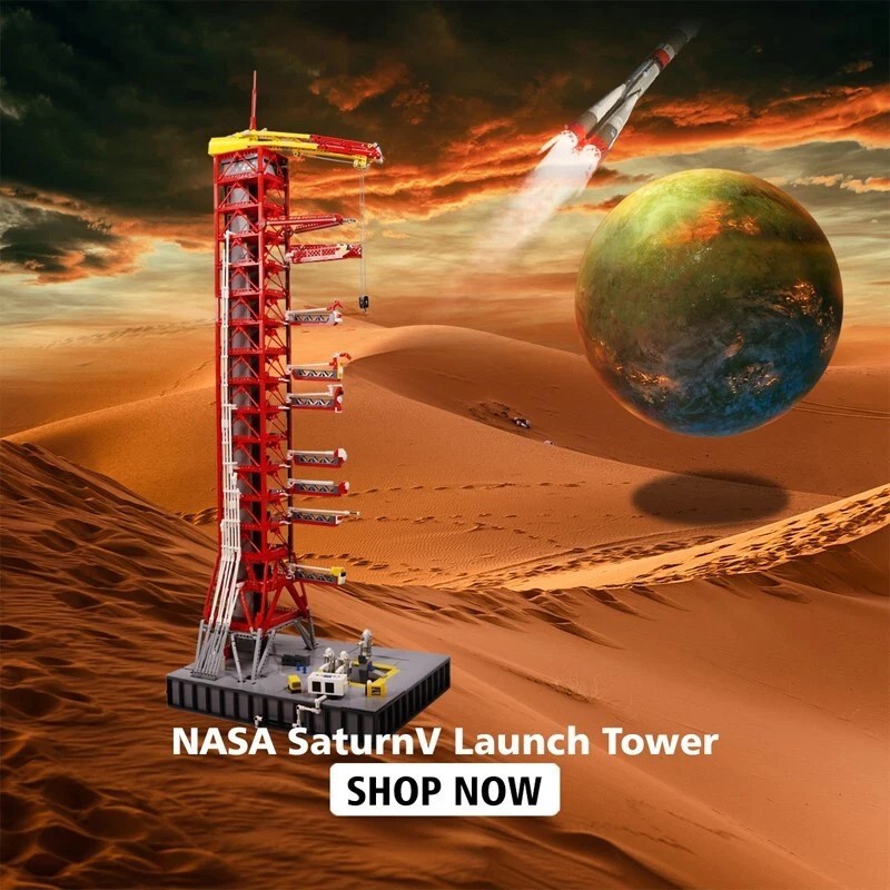 Mocs Building Blocks Saturn-V Launch Umbilical Tower Kits Bricks Toy Kit
