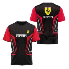 Personalized Name Ferrari Racing Team Black Red 3D Men T-Shirt Size S-5XL