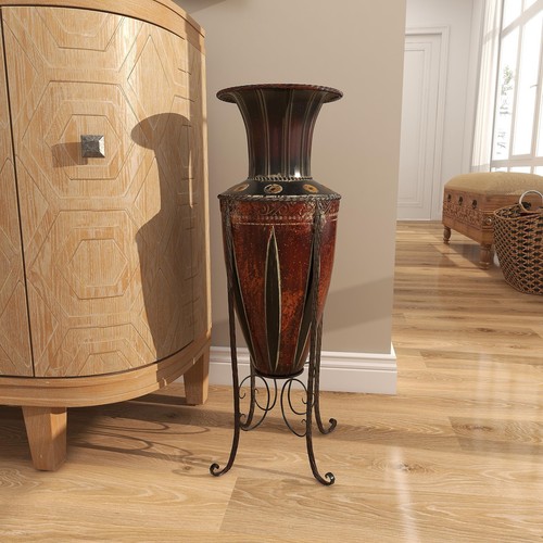 79 Metal 27 H 10W Vase 27x 10 Brown - Picture 9 of 9
