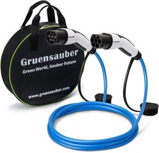 GRUENSAUBER Type 2 EV charging cable, 1-3 Phase, 32 Amp, 5M Mode 3 EV Charging