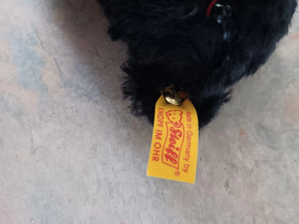 Oso de luto mohair negro STEIFF 8 pulgadas Alemania Foto 3 de 4