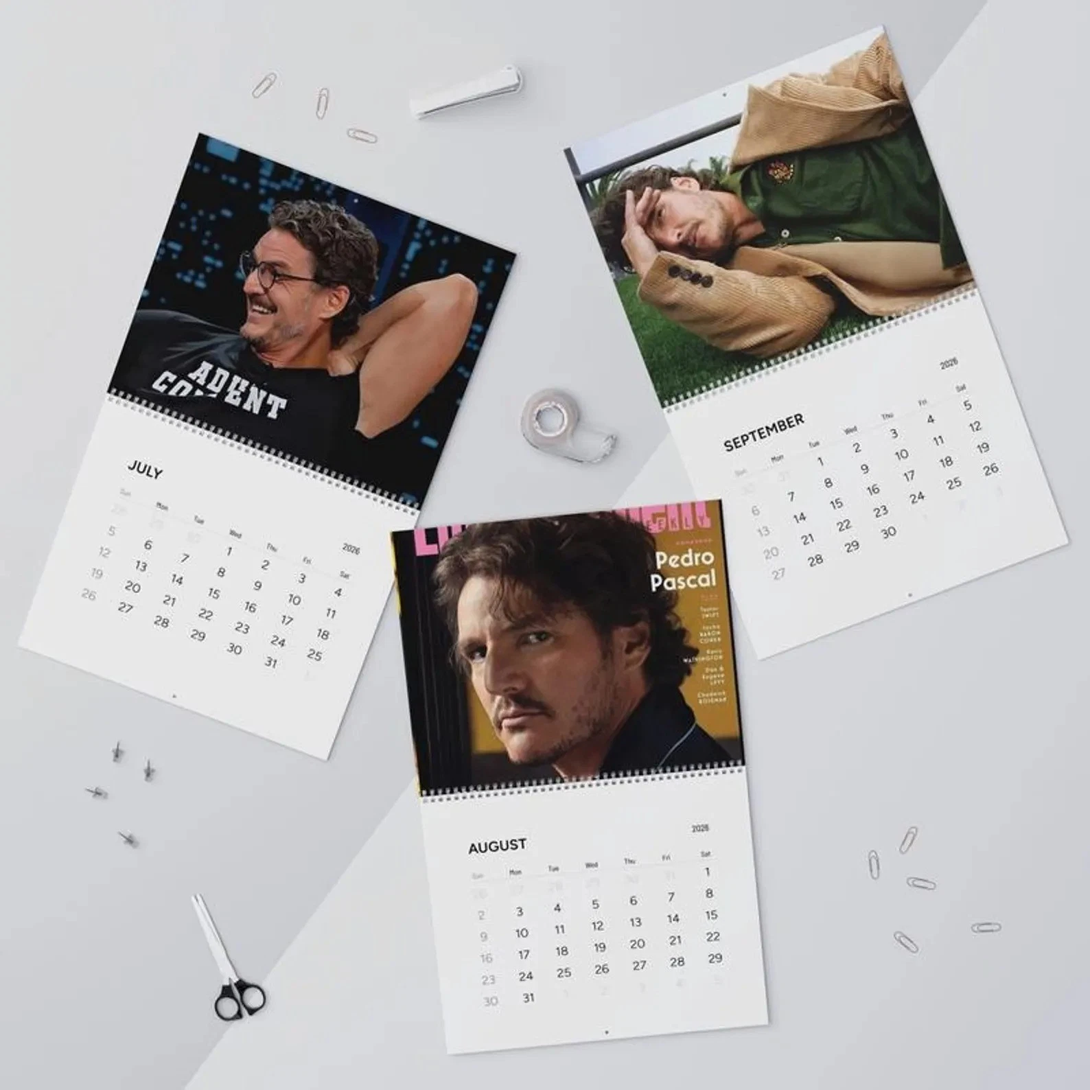 Pedro Pascal 2026 Calendar, Celebrity Crush Monthly Planner, Funny Wall Calendar
